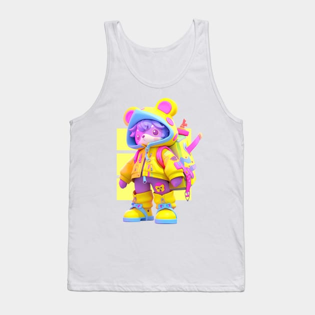 AKBLM - TECHWARD DECORA STYLE KUMA | KAWAII ANIME MASCOT Tank Top by AKBLM